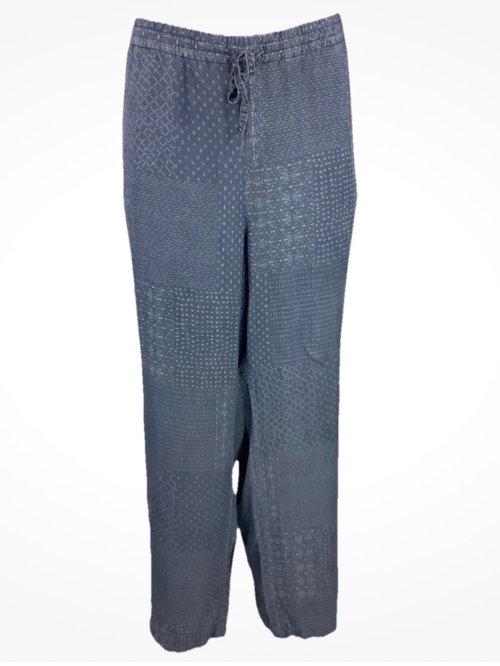 J Jill Sz 3X Chambray Soft Feel Printed Pull On Casual Travel Pants Blue